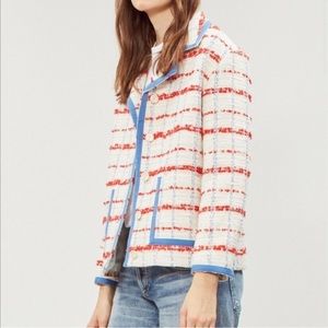 Sandro Idaline tweed blazer in beige cream